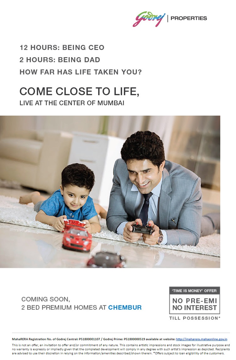 Time is Money offer at Godrej Homes with no pre EMI and interest till possession